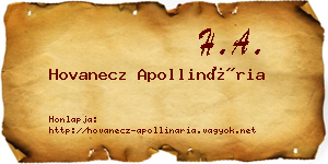 Hovanecz Apollinária névjegykártya